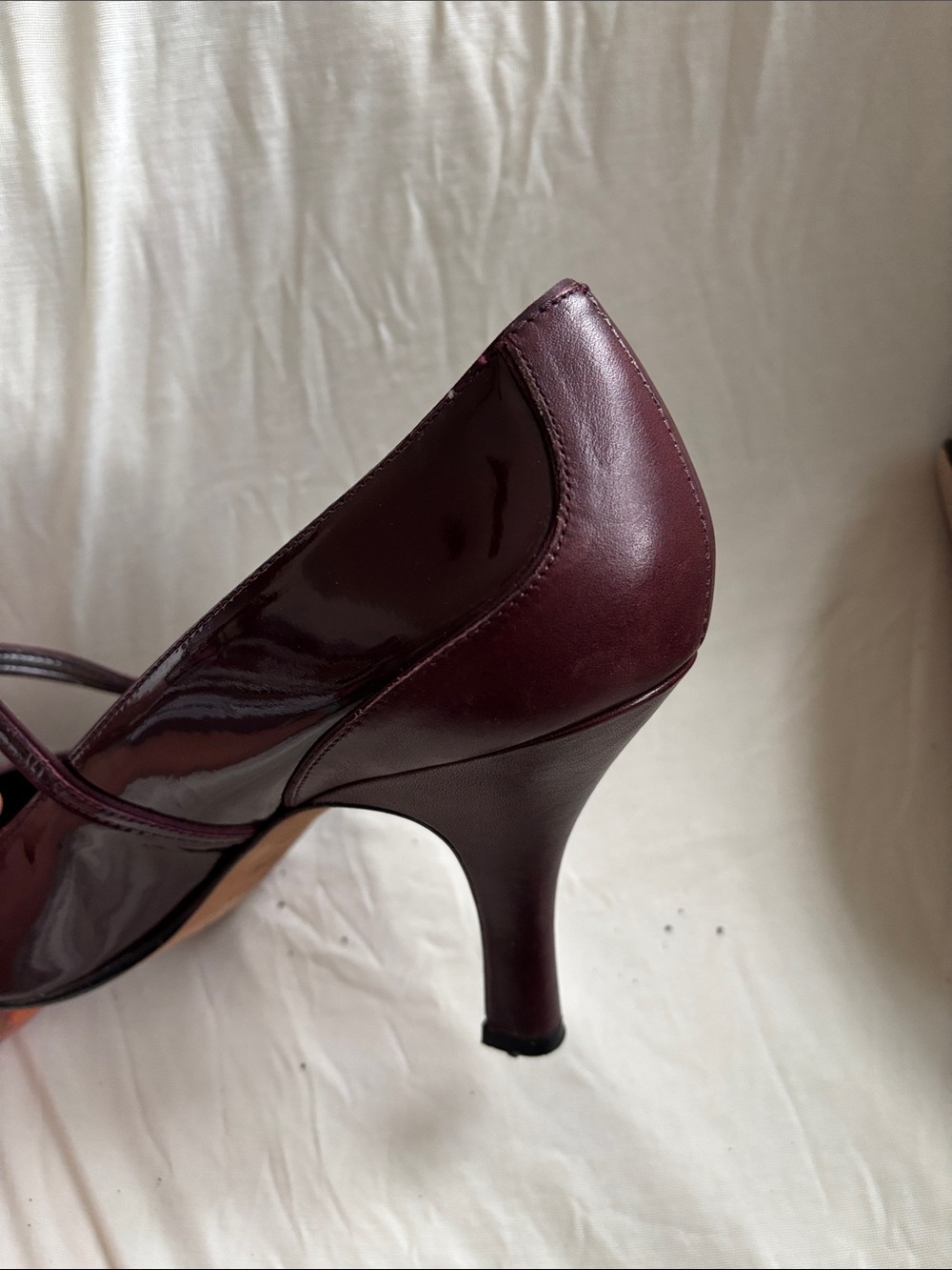 CIRCA Joan & David size 10 shiny maroon heels Y2K - Picture 5 of 9